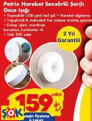 PETRİX HAREKET SENSÖRLÜ ŞARJLI GECE IŞIĞI